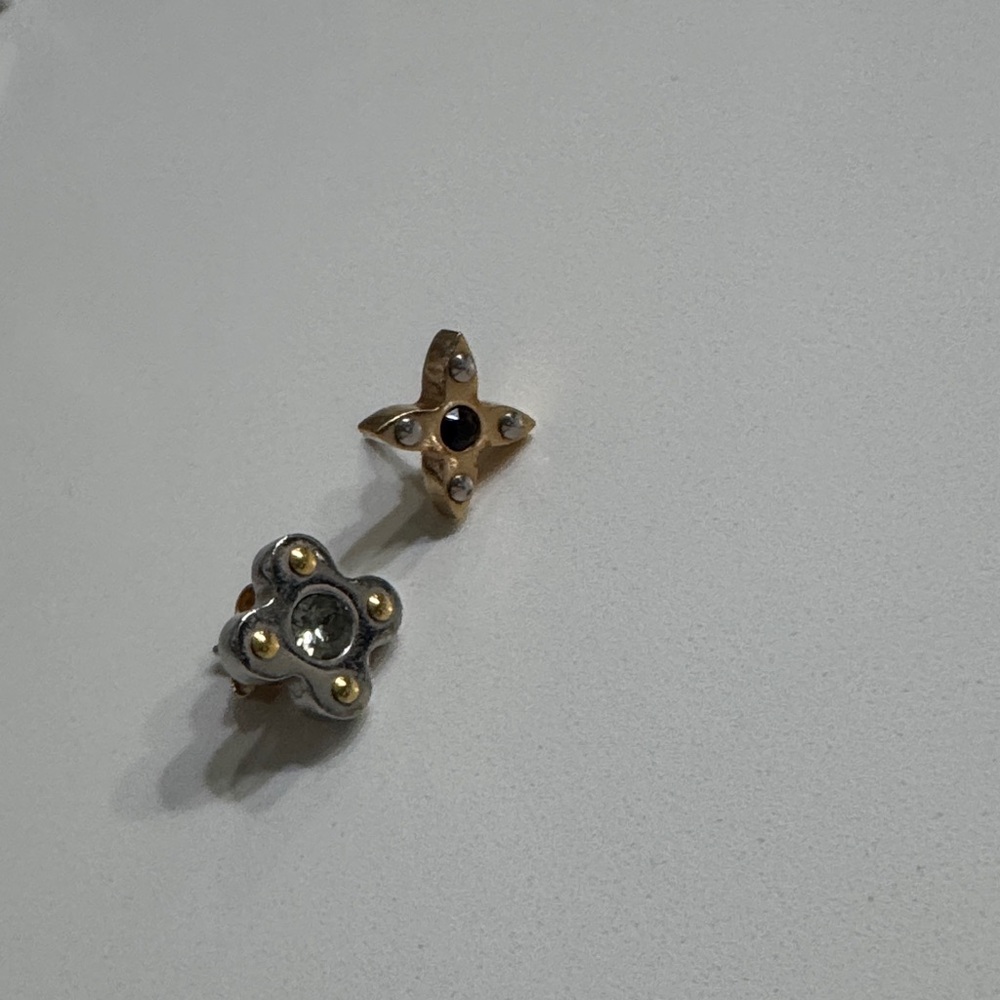 Louis Vuitton Gold and Silver Floral Earrings